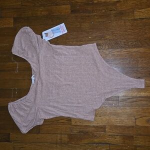 Celebrity Pink Puff Sleeve Body Suit In Plus Size 3XL